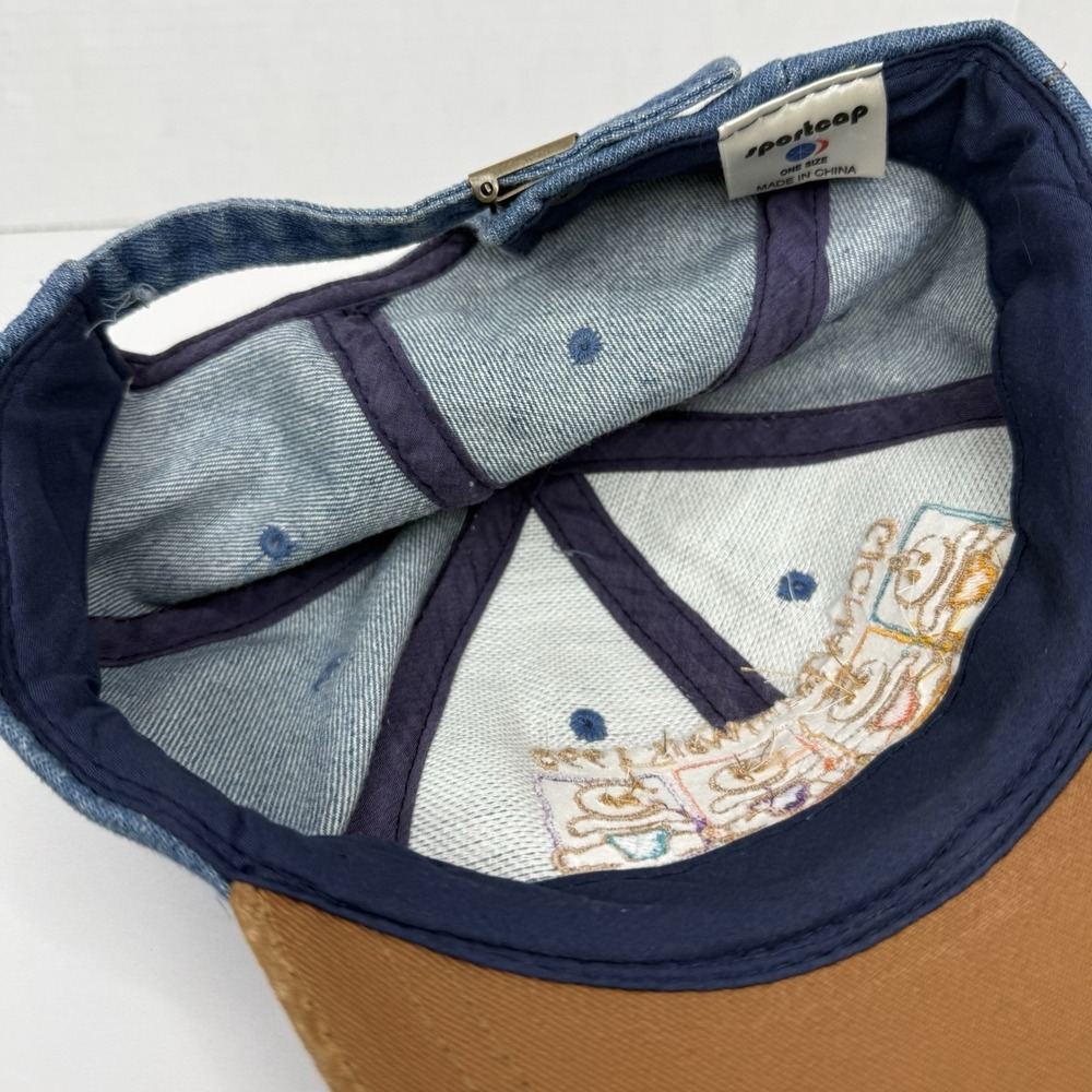 Vintage 90s Denim Cap Suede Brim CIGNA Team Walk 1998 Walk America Strapback - Picture 9 of 10